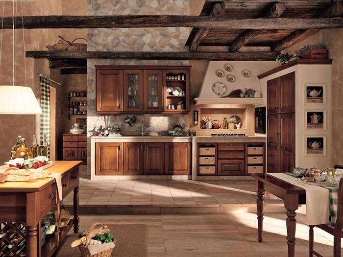 kjøkken i rustikk stil foto